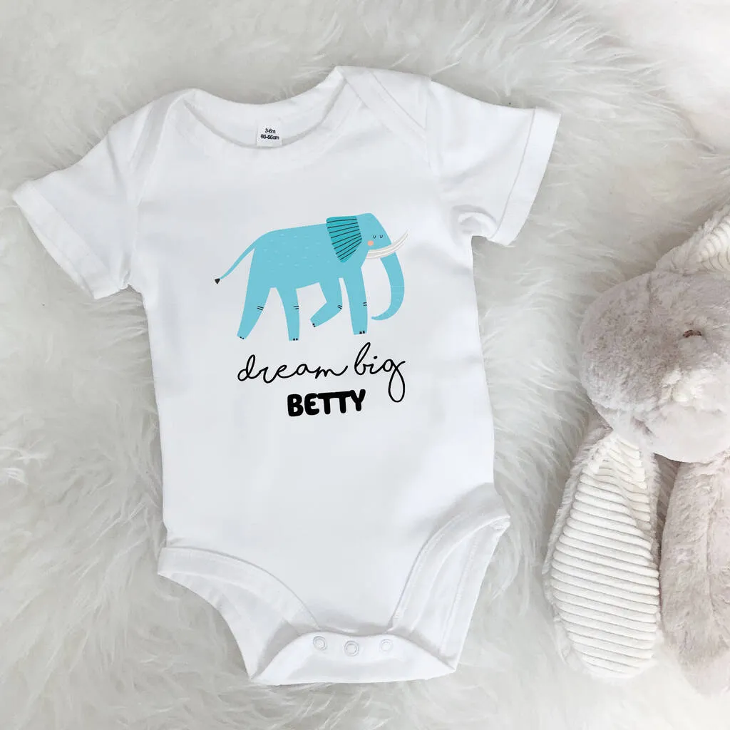 Elephant Dream Big Personalised Jungle Babygrow