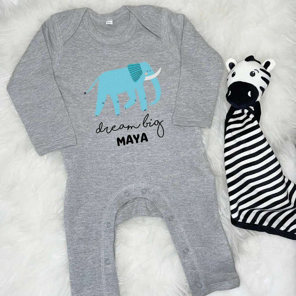 Elephant Dream Big Personalised Jungle Rompersuit