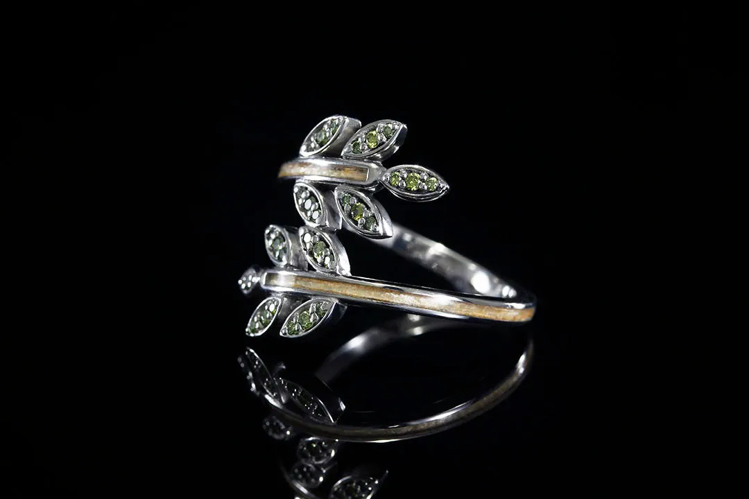 EUCALYPTUS DIAMOND LEAF RING