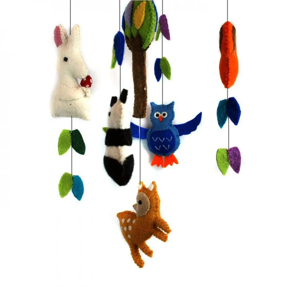 Felted Jungle Theme Mobile Hanging