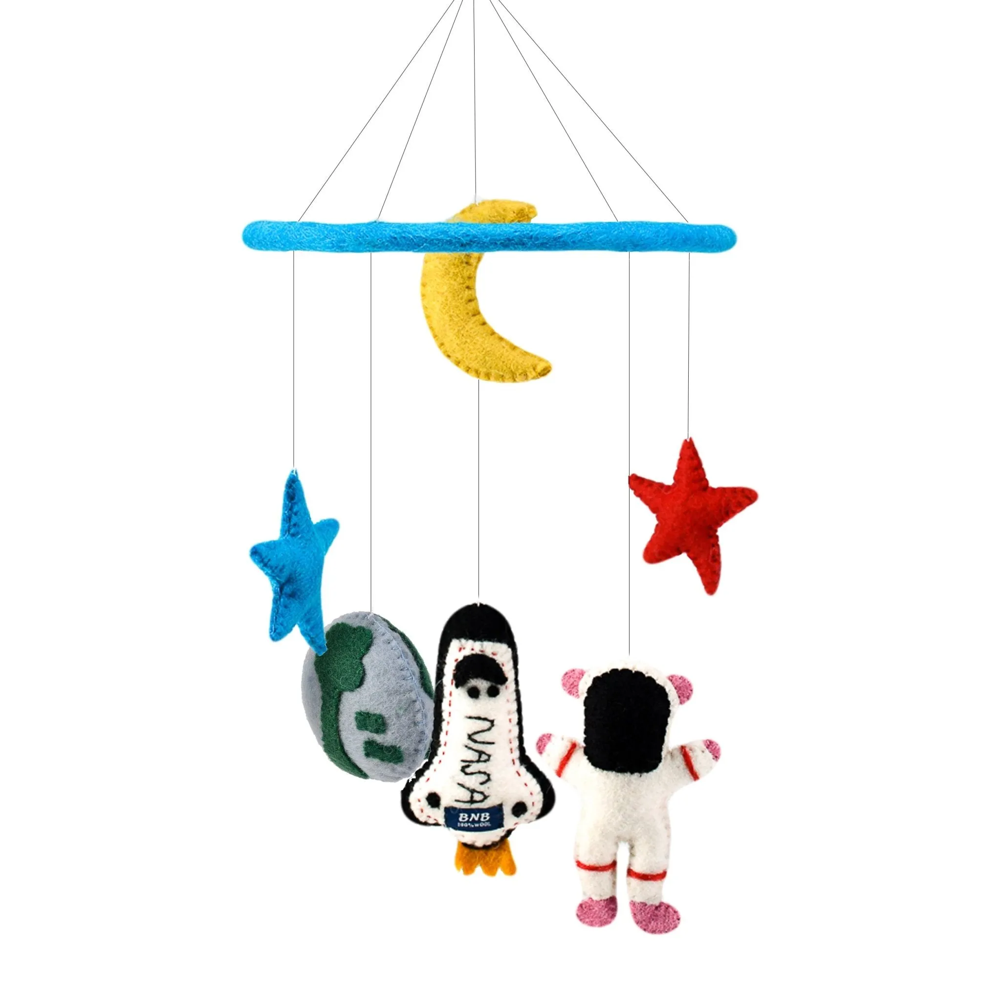 Felted Nasa Theme Mobile Hanging