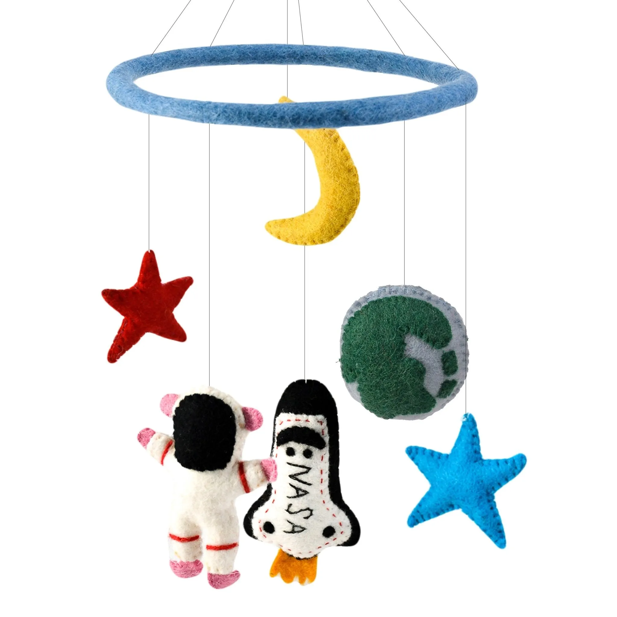 Felted Nasa Theme Mobile Hanging