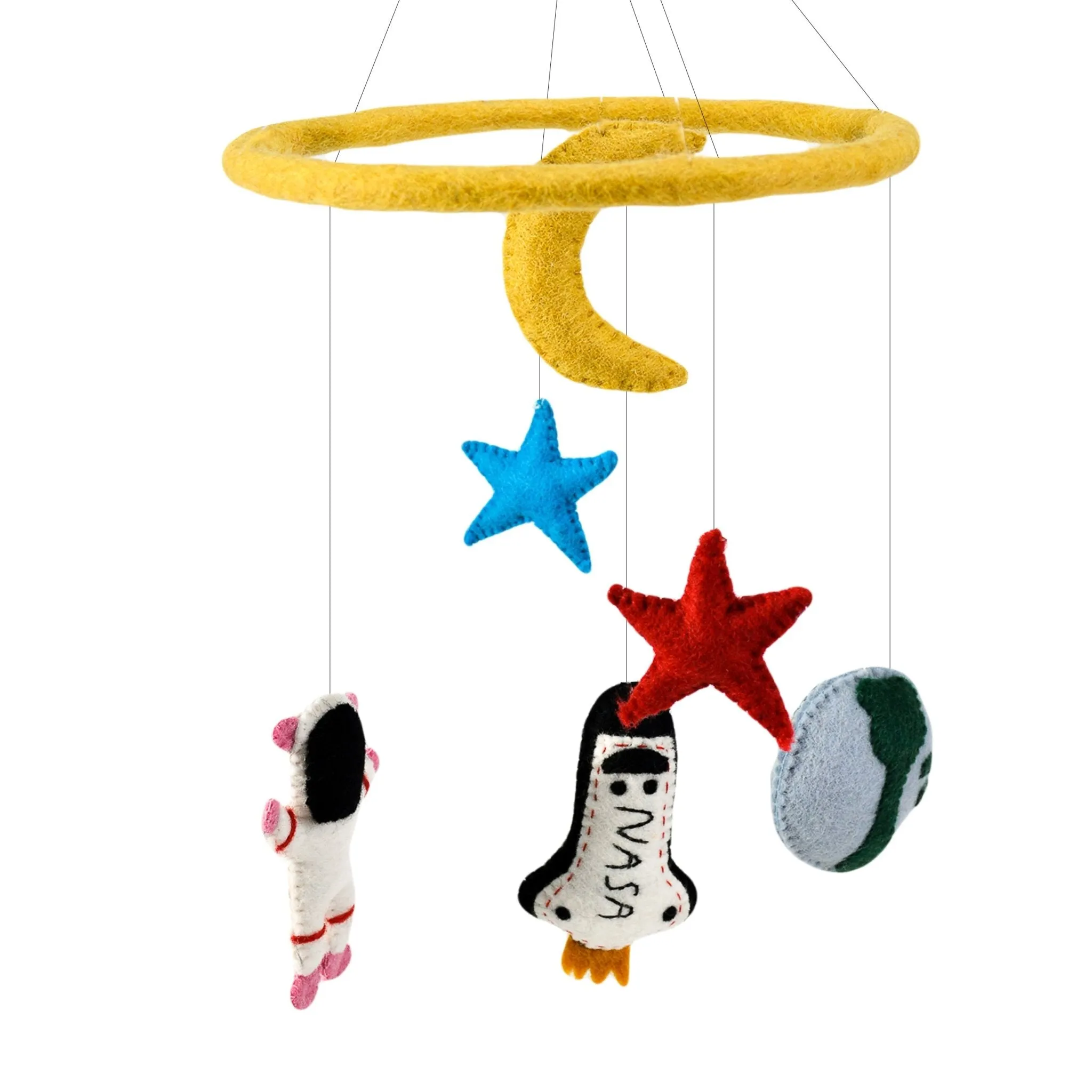 Felted Nasa Theme Mobile Hanging