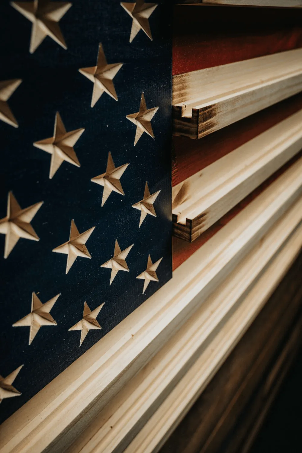 Flags of Valor - Challenge Coin Holder Flag Wood Wall Sign