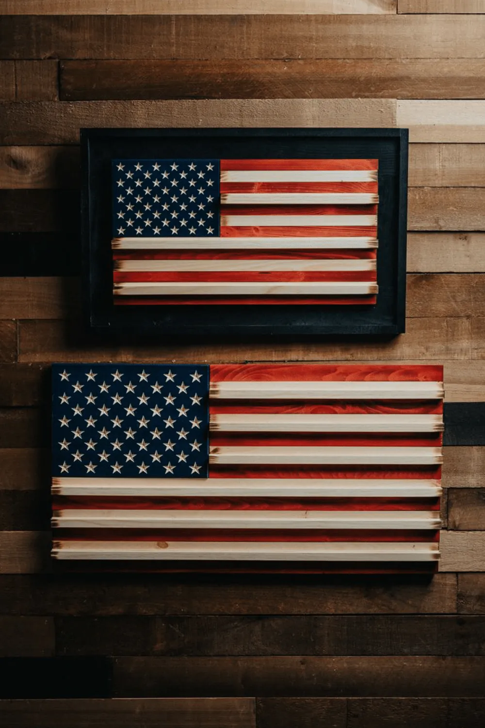 Flags of Valor - Challenge Coin Holder Flag Wood Wall Sign