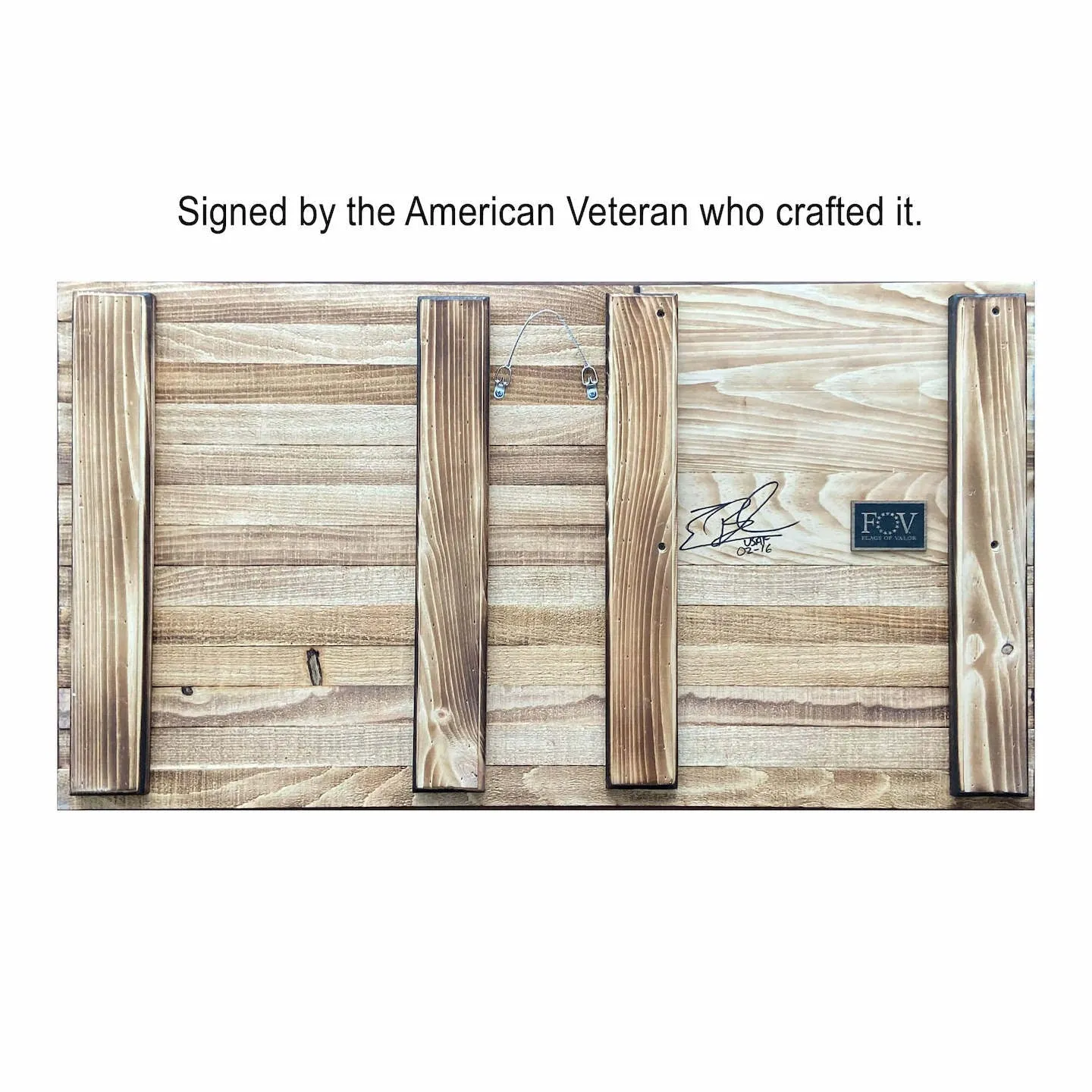 Flags of Valor - Challenge Coin Holder Flag Wood Wall Sign