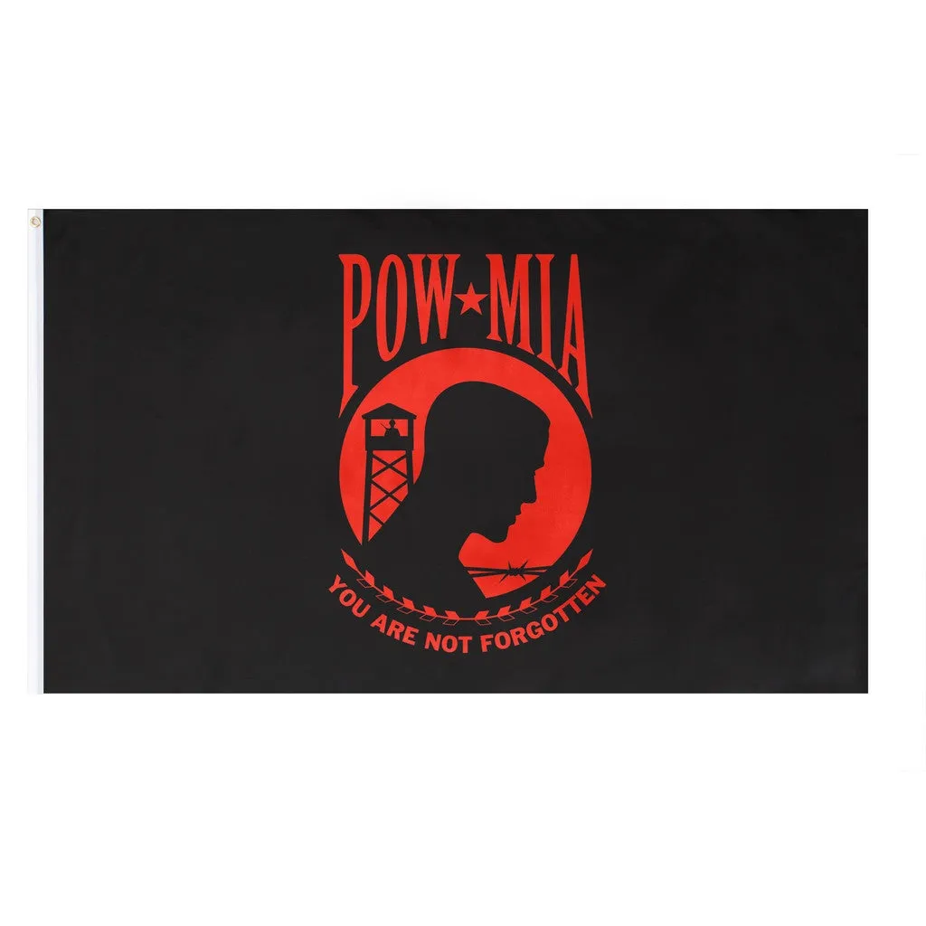 Flags: POW MIA 3′ x 5′ Flag (Red)