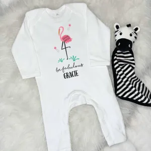 Flamingo Be Fabulous Personalised Jungle Rompersuit