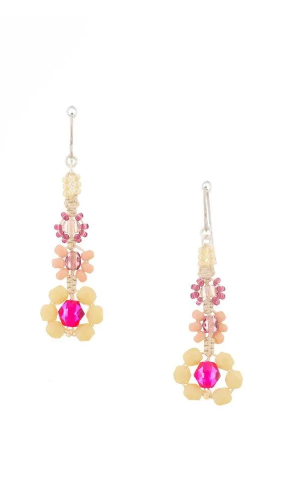 Flower Power Beaded Dangle Earrings