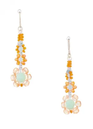 Flower Power Beaded Dangle Earrings