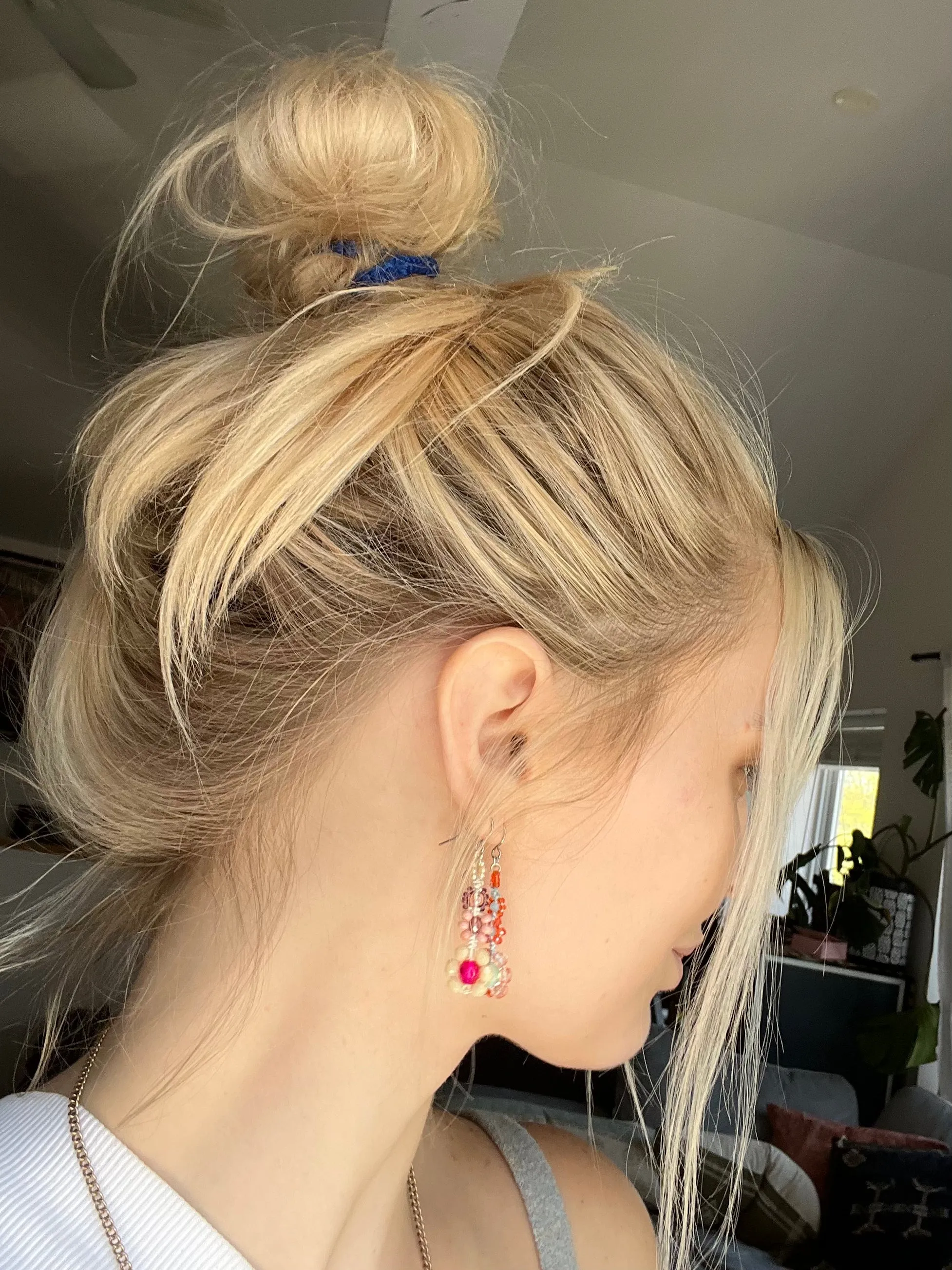 Flower Power Beaded Dangle Earrings