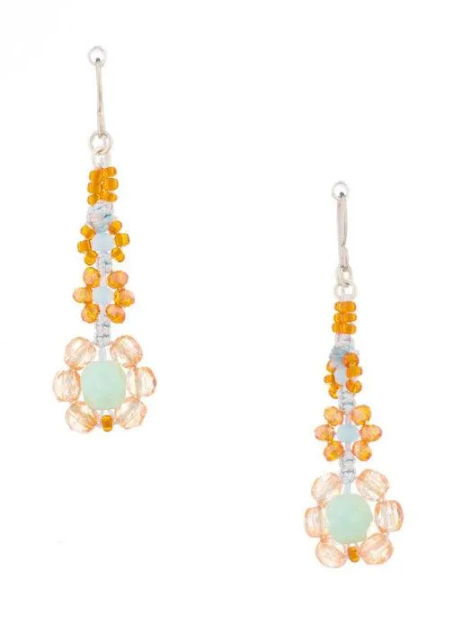 Flower Power Beaded Dangle Earrings