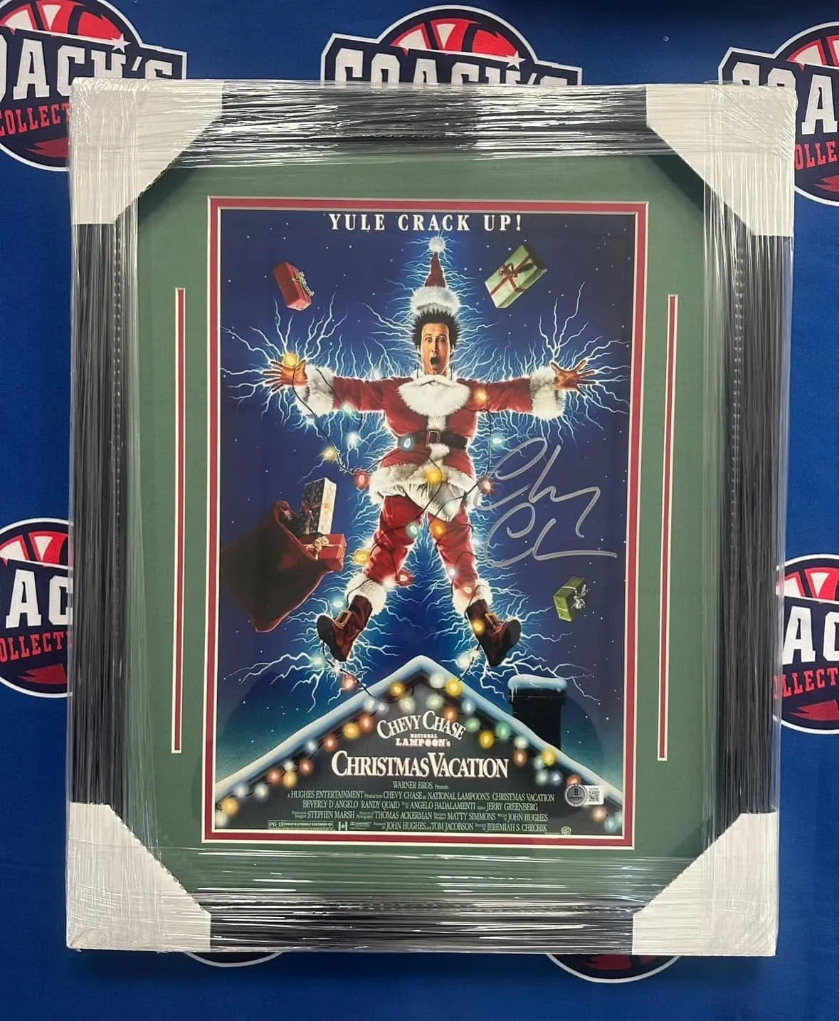 FRAMED Chevy Chase Autographed Christmas Vacation 11x17 Mini Movie Poster (Beckett)