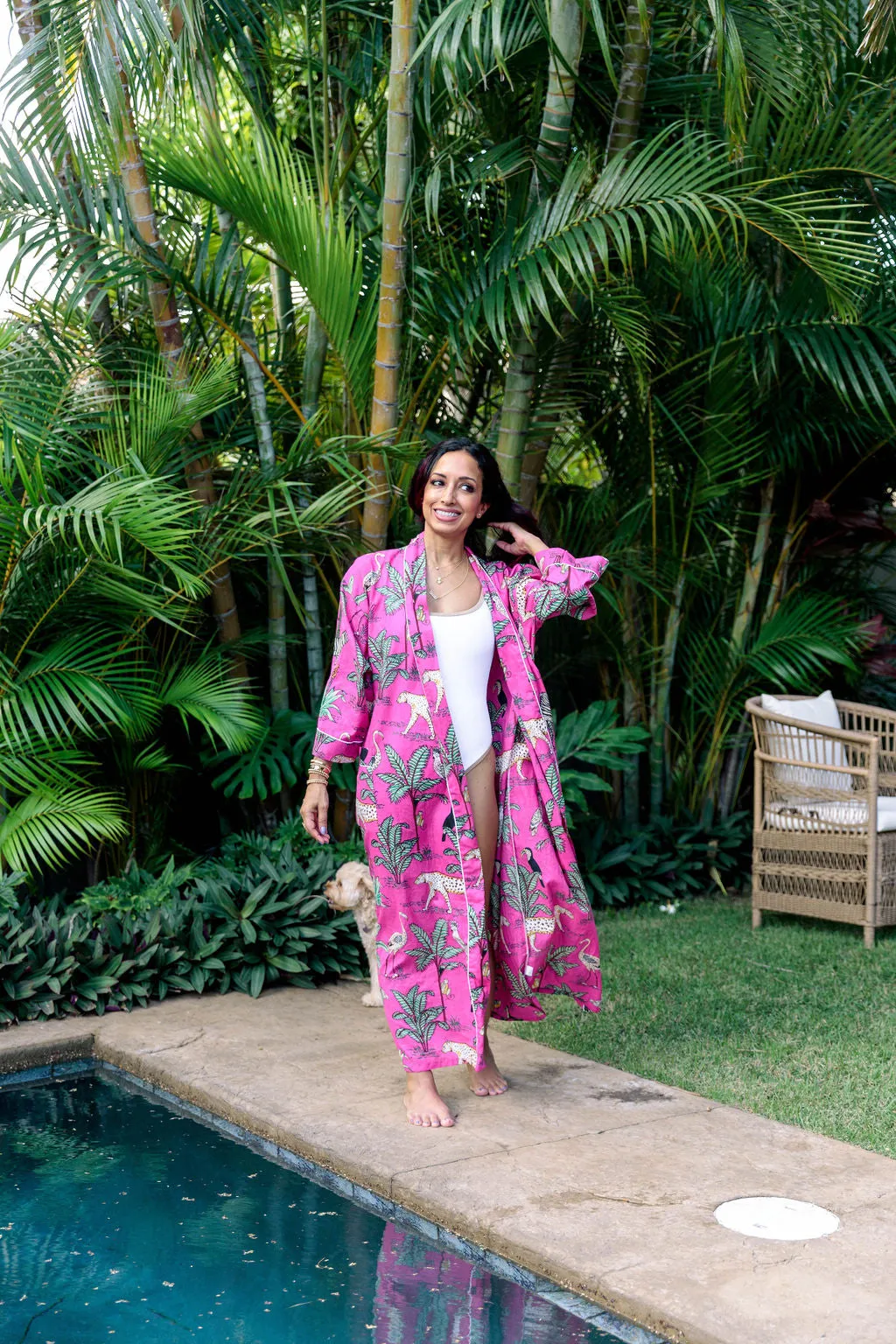 Fuchsia Jungle Robe