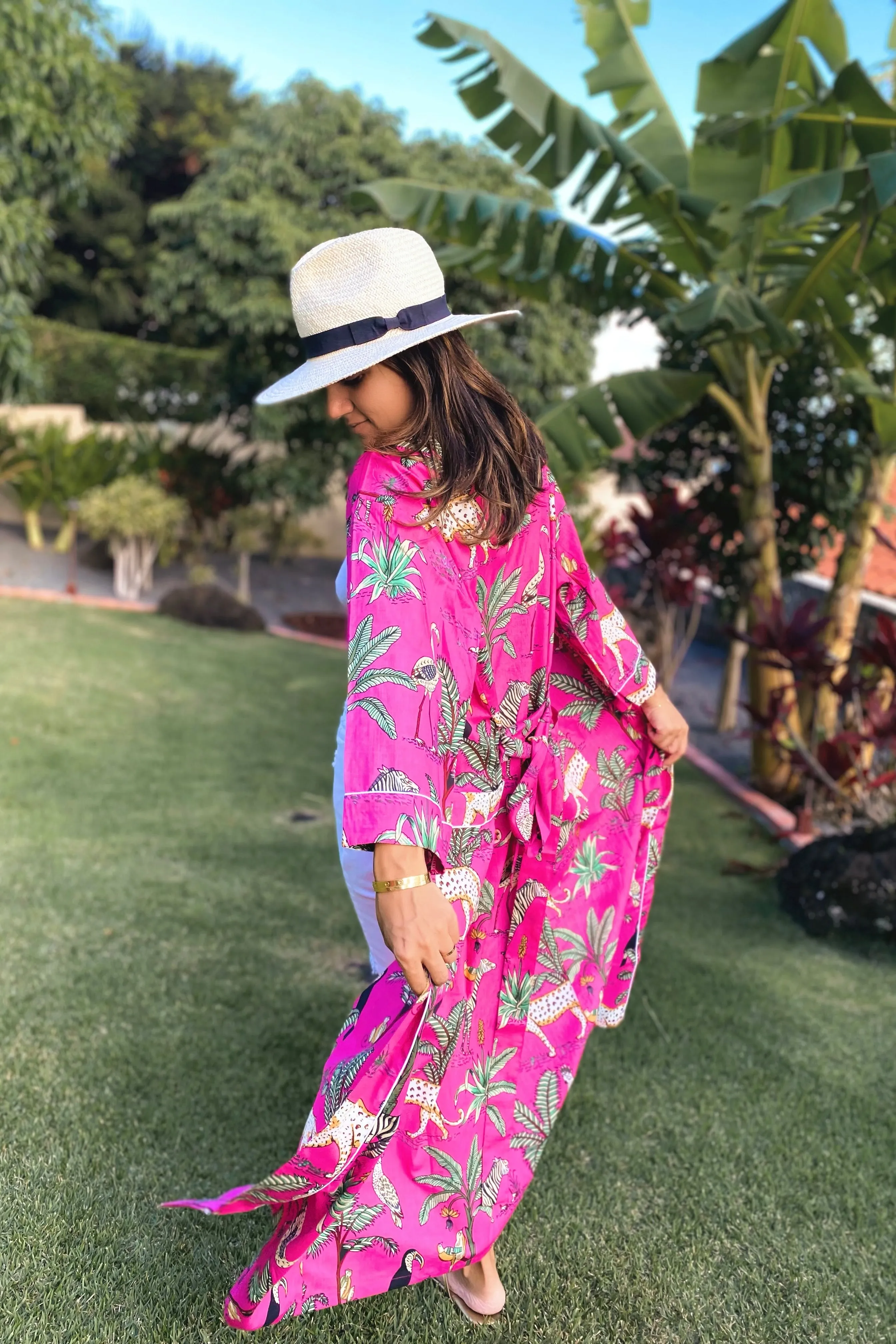 Fuchsia Jungle Robe