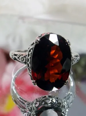 Garnet Ring, Natural Garnet or CZ Gemstone, Revival Edwardian Jewelry #D70