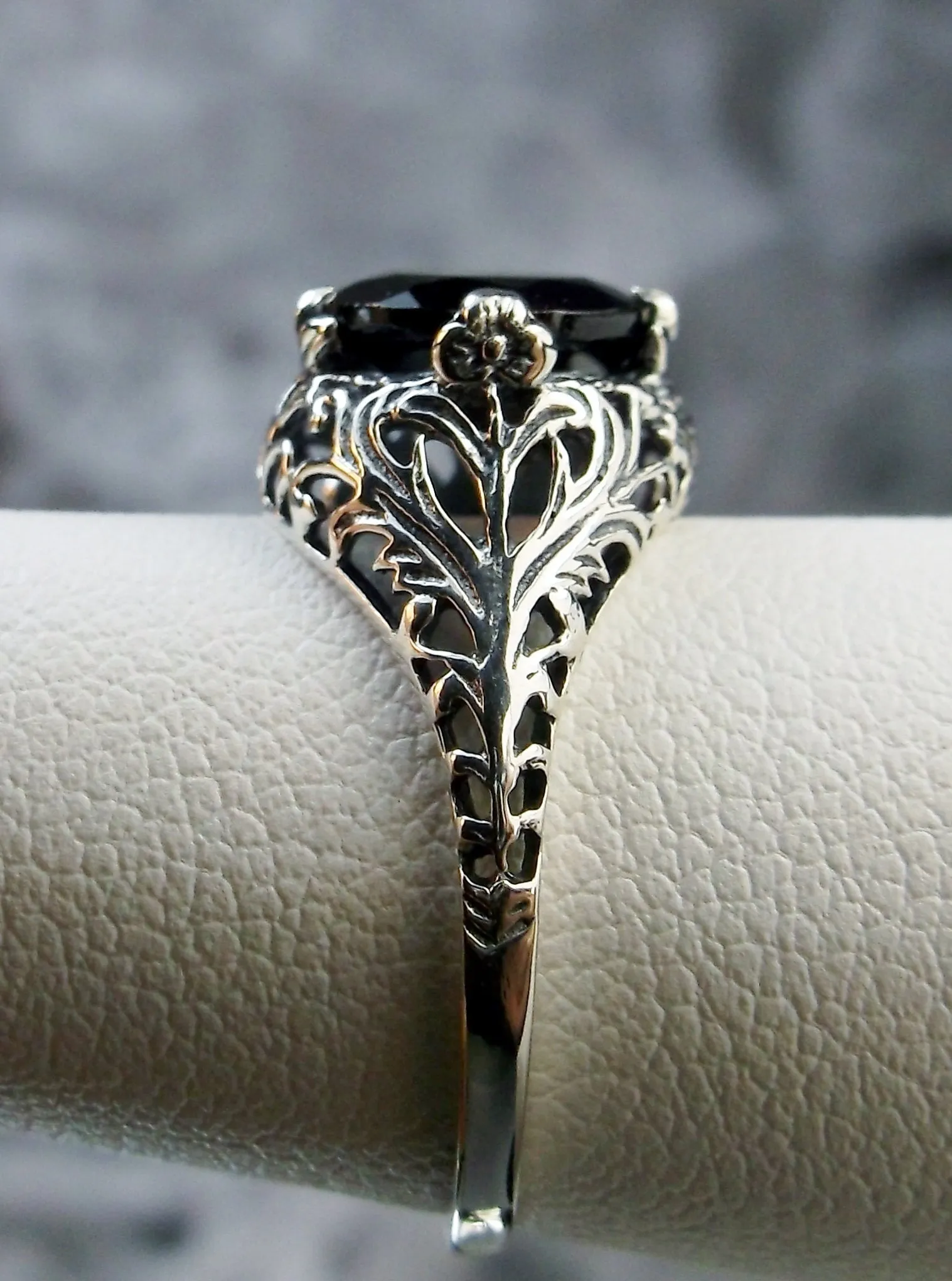 Garnet Ring, Simulated or Natural Gemstone, Victorian Jewelry #D198