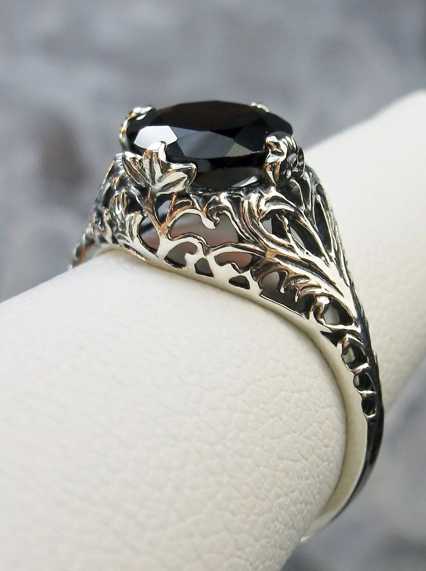 Garnet Ring, Simulated or Natural Gemstone, Victorian Jewelry #D198