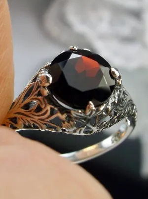 Garnet Ring, Simulated or Natural Gemstone, Victorian Jewelry #D198