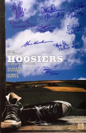 Gene Hackman & Cast Signed Autographed "Hoosiers" 11x17 Movie Poster (ASI COA)