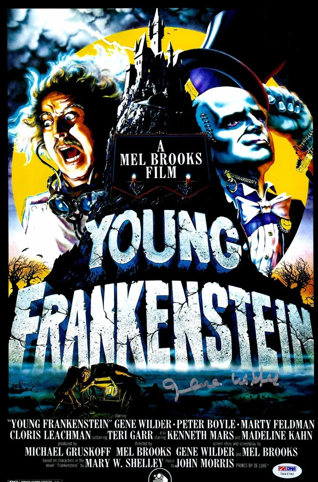 Gene Wilder Signed Autographed "Young Frankenstein" 12x18 Movie Poster (PSA/DNA COA)