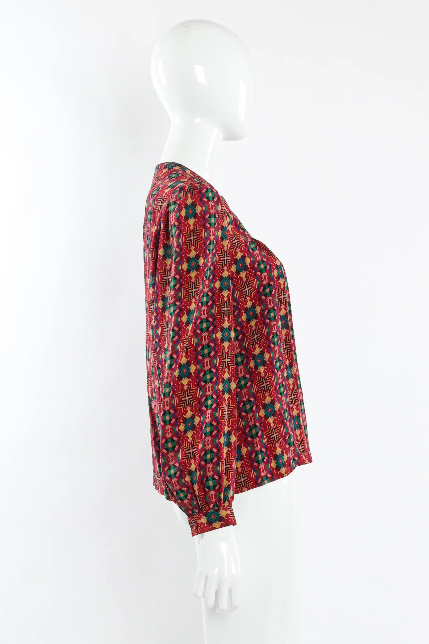 Geo Tribal Silk Top & Skirt Set