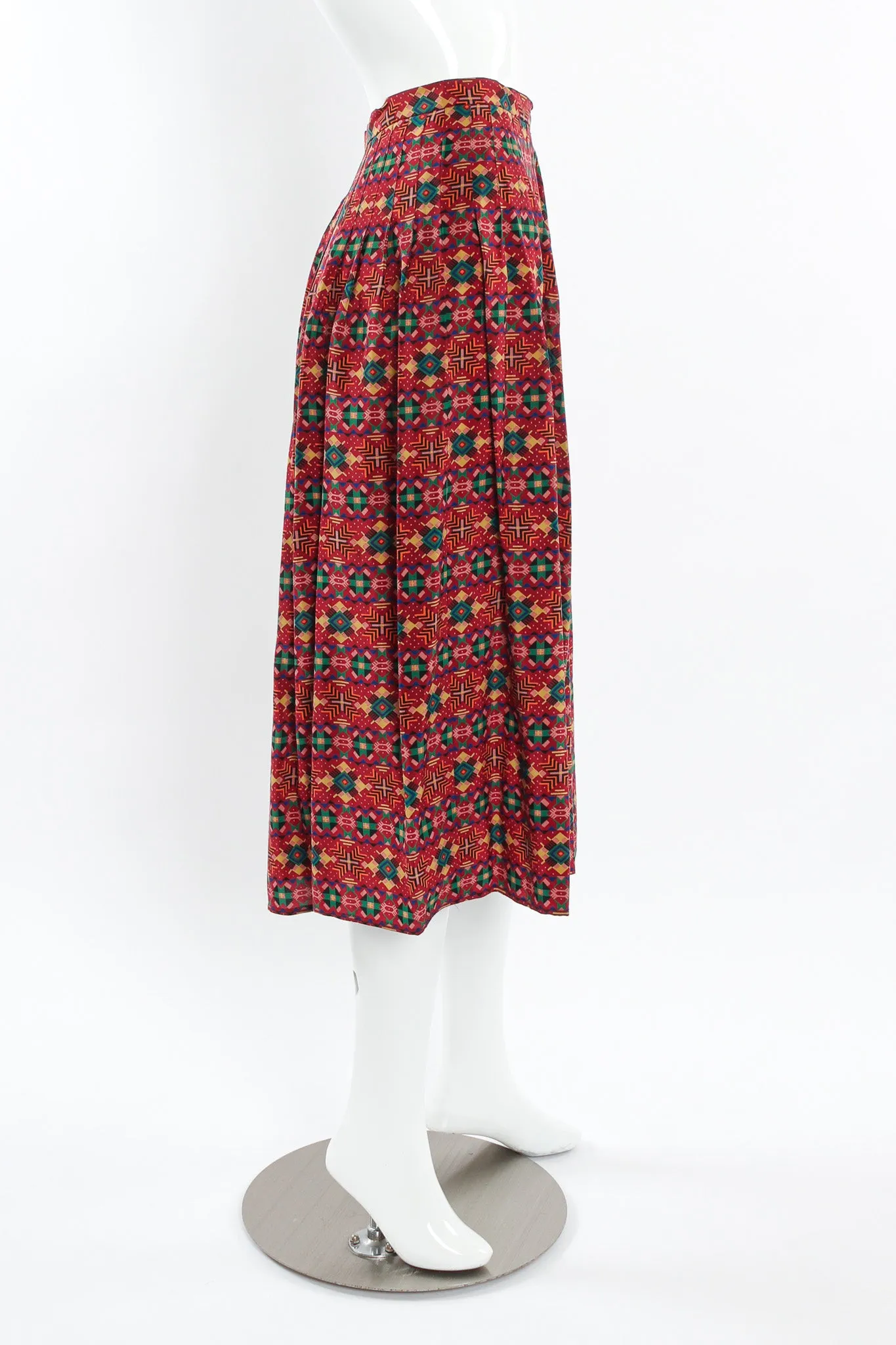Geo Tribal Silk Top & Skirt Set