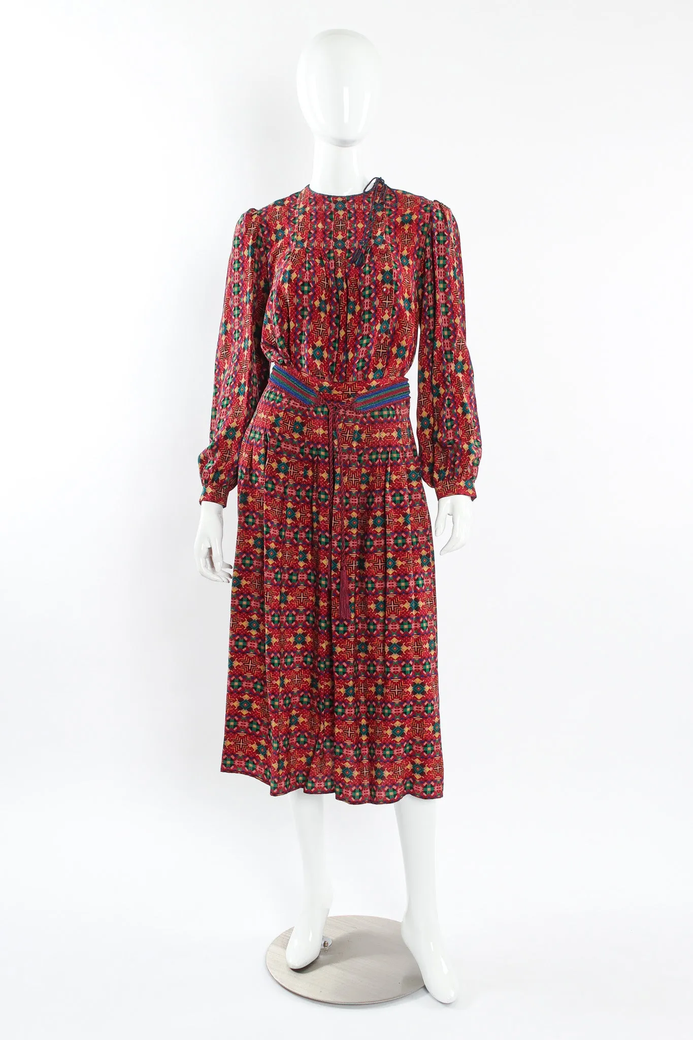 Geo Tribal Silk Top & Skirt Set