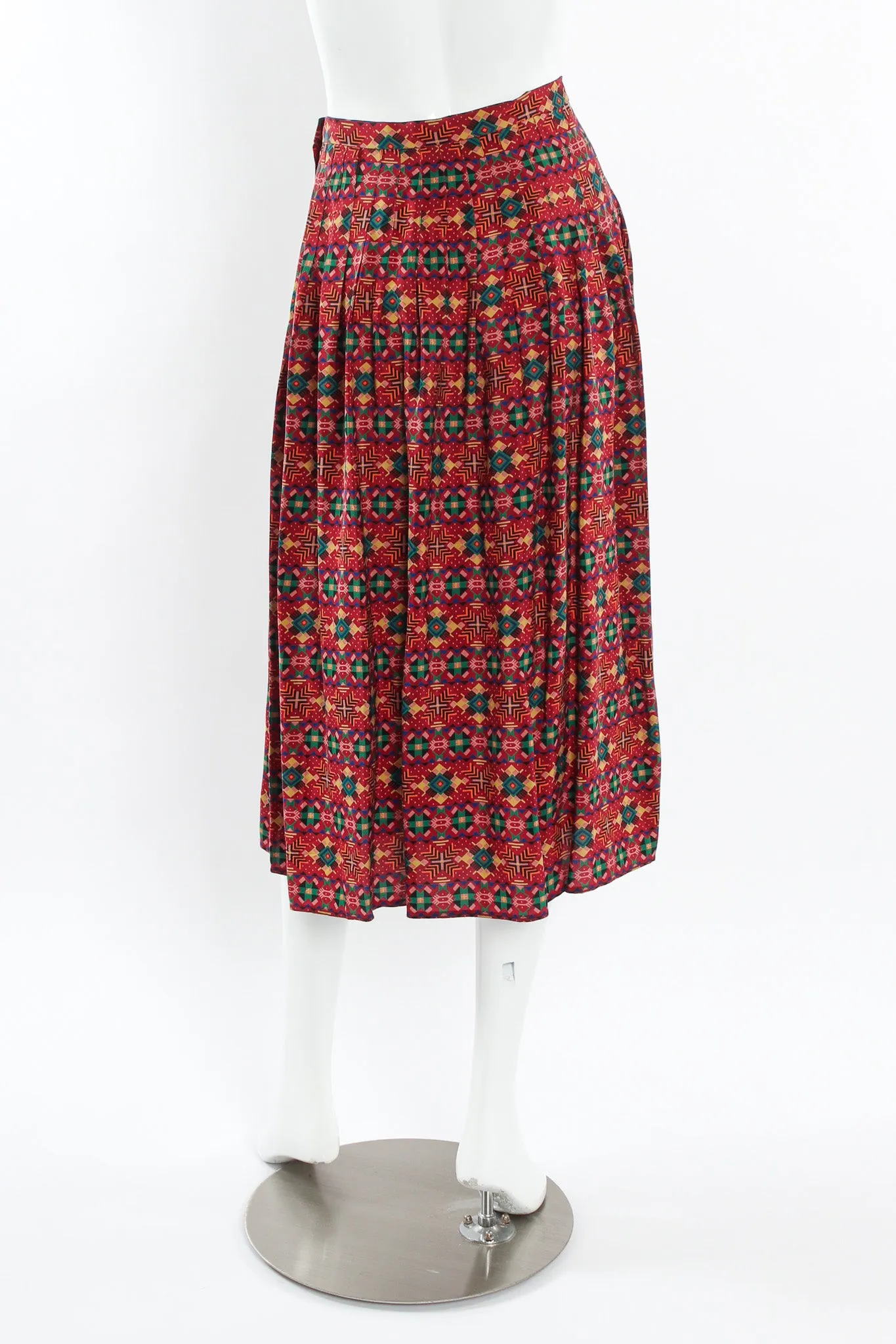 Geo Tribal Silk Top & Skirt Set