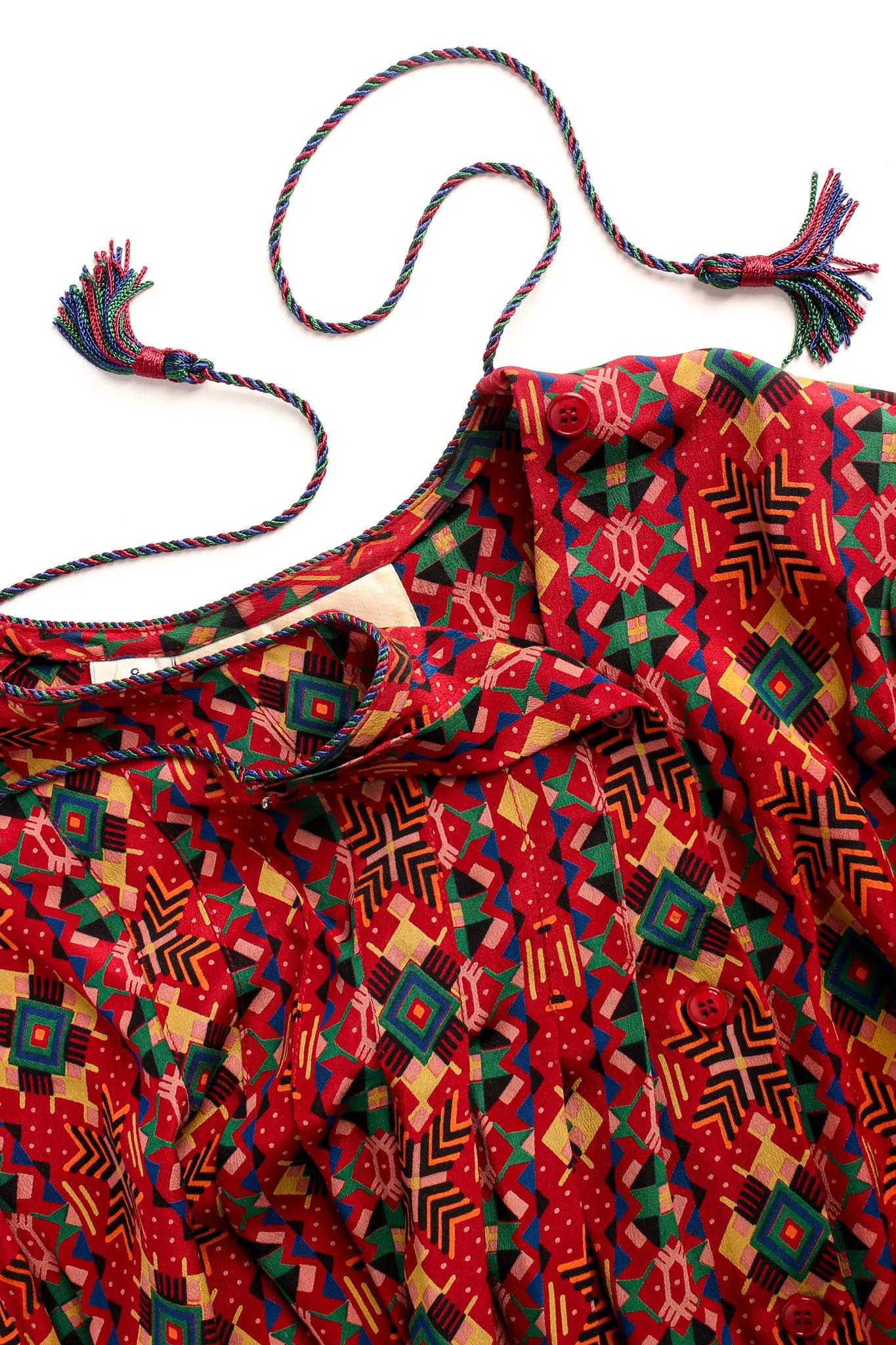 Geo Tribal Silk Top & Skirt Set