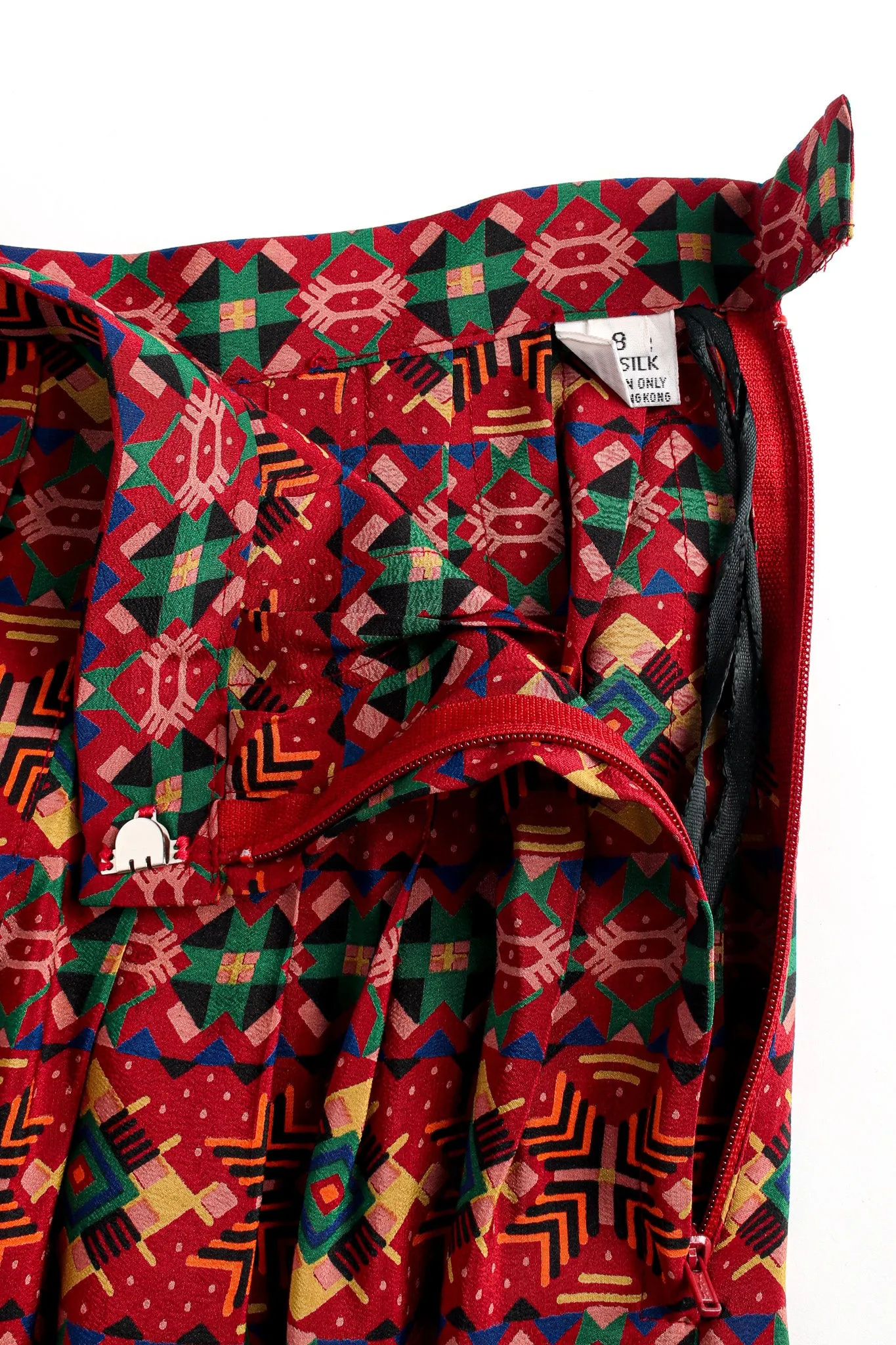 Geo Tribal Silk Top & Skirt Set