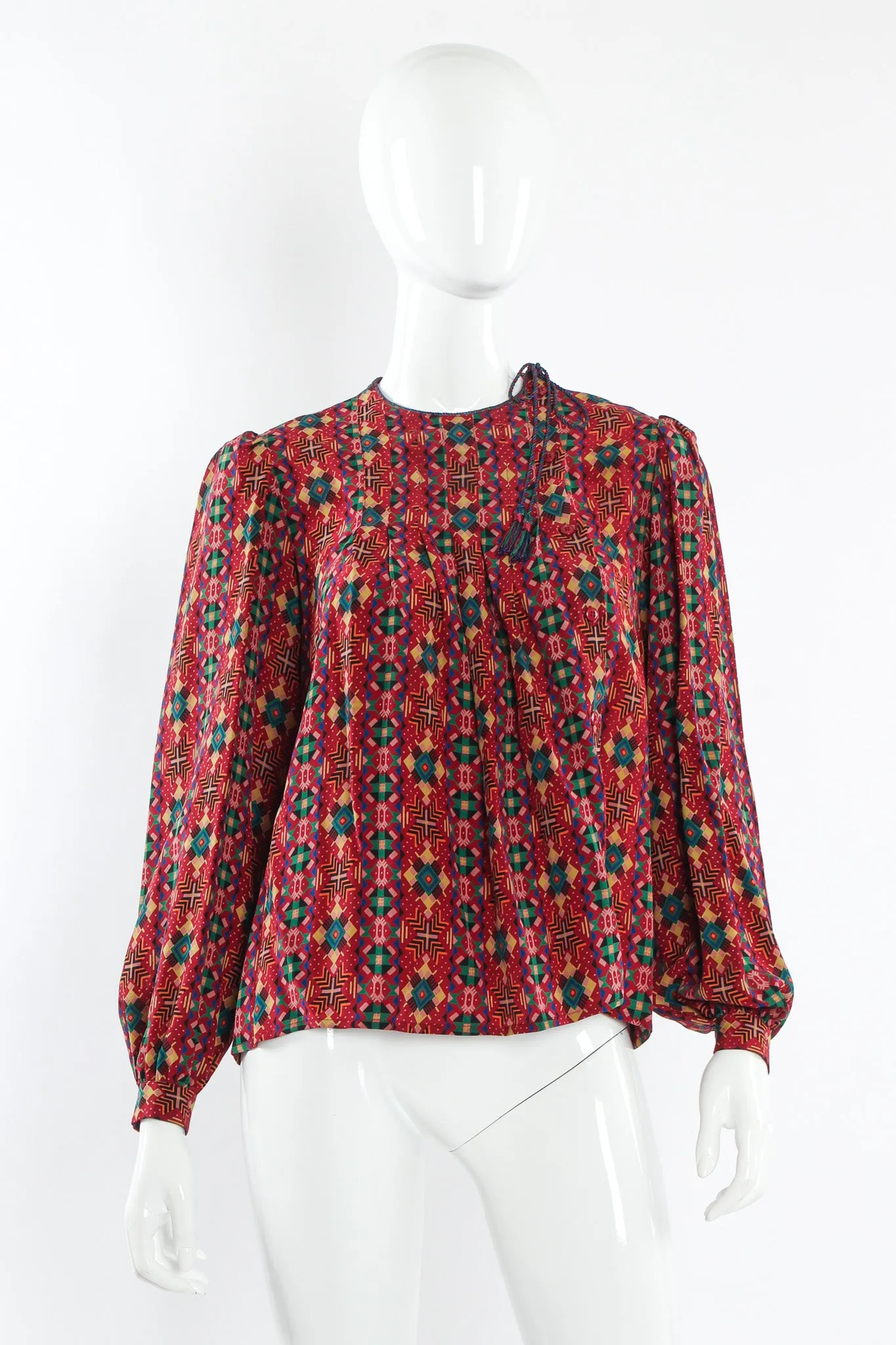 Geo Tribal Silk Top & Skirt Set