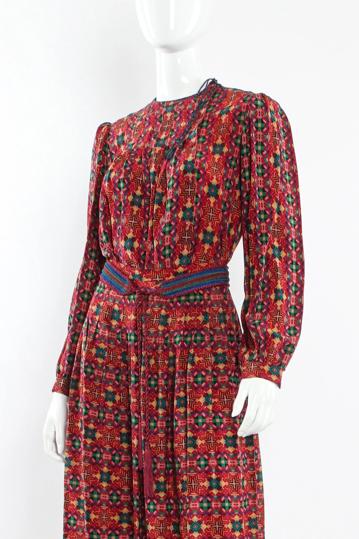 Geo Tribal Silk Top & Skirt Set