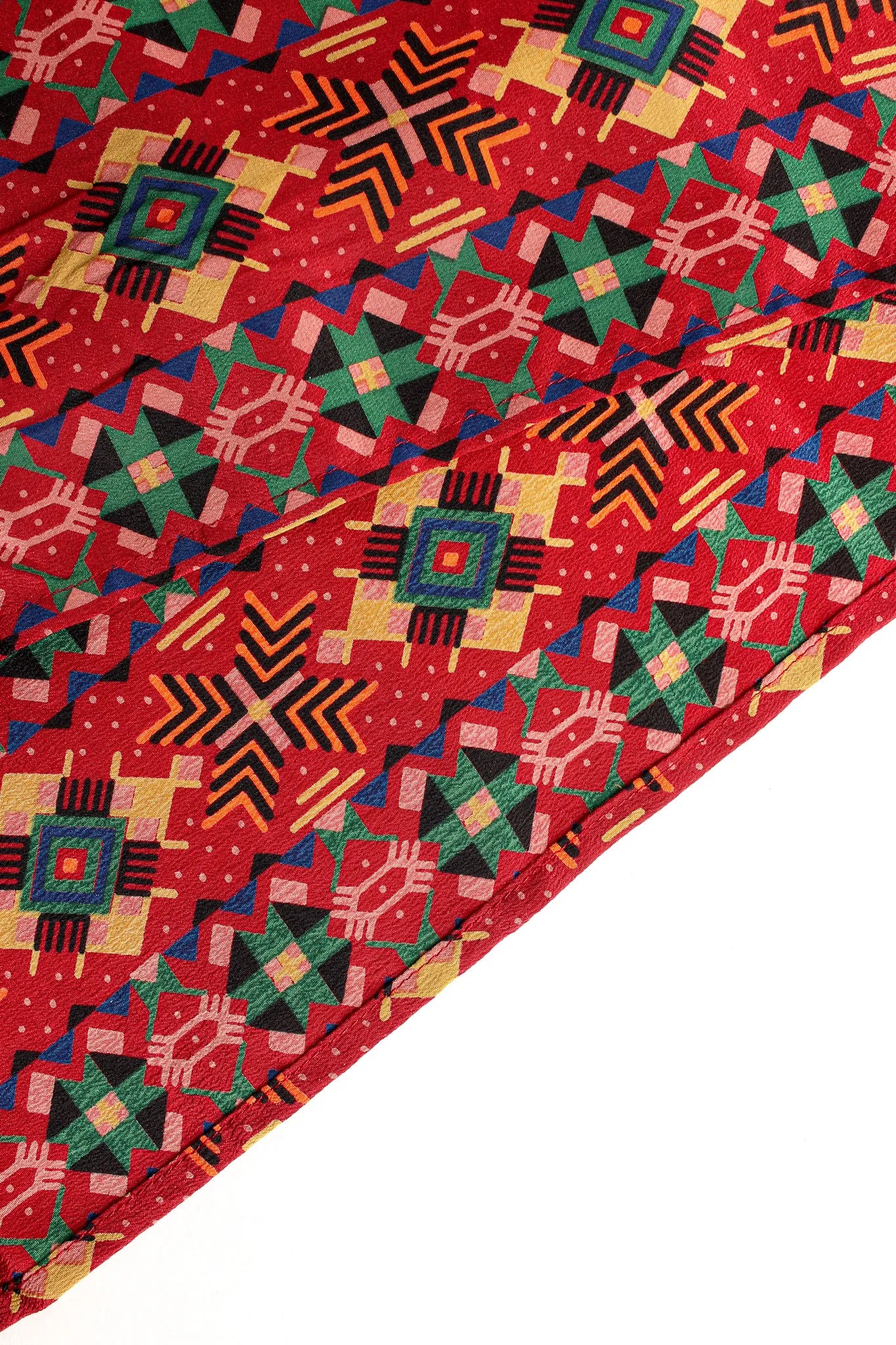 Geo Tribal Silk Top & Skirt Set