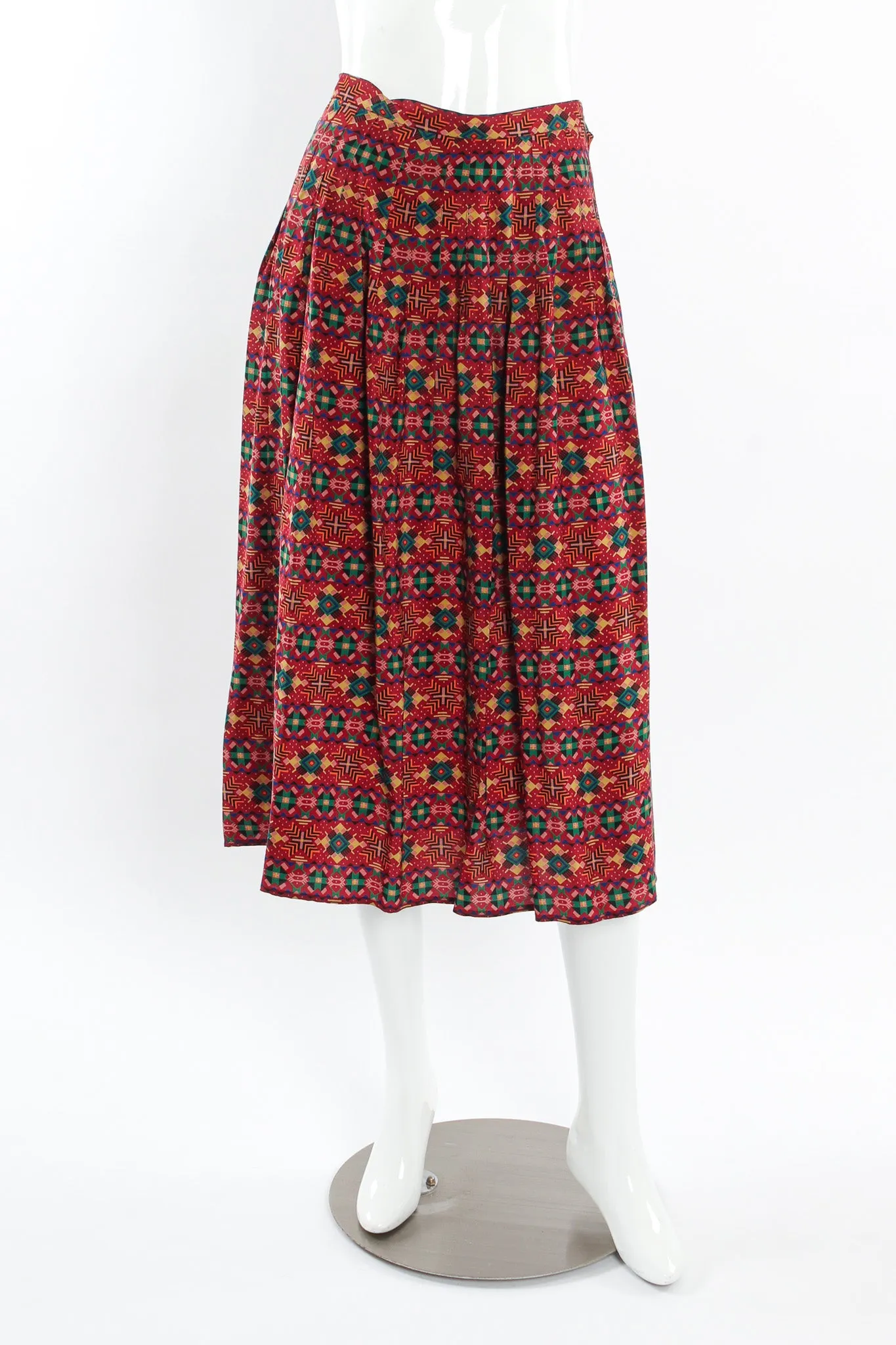 Geo Tribal Silk Top & Skirt Set
