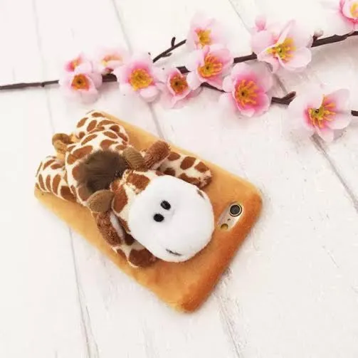 Giraffe furry animal case-Iphone