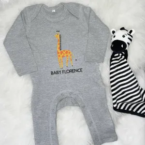 Giraffe Personalised Jungle Rompersuit