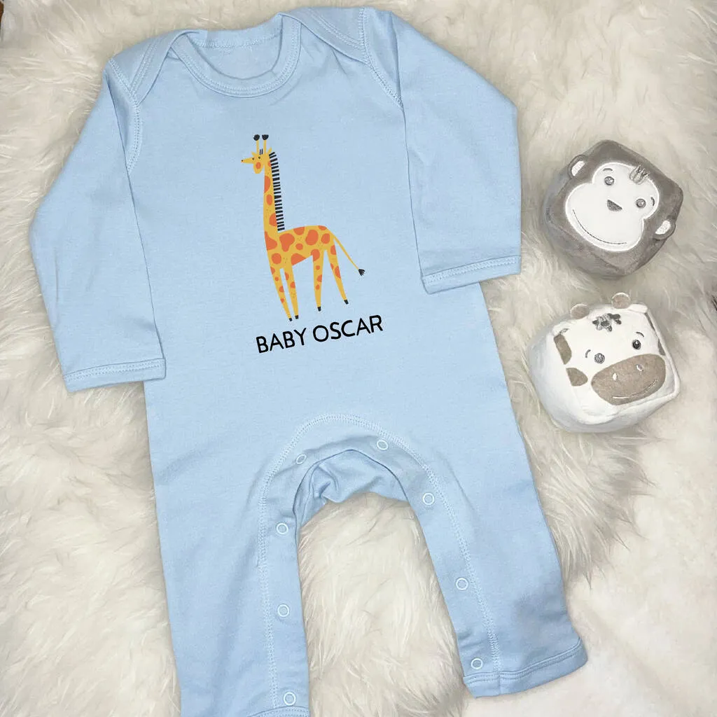 Giraffe Personalised Jungle Rompersuit
