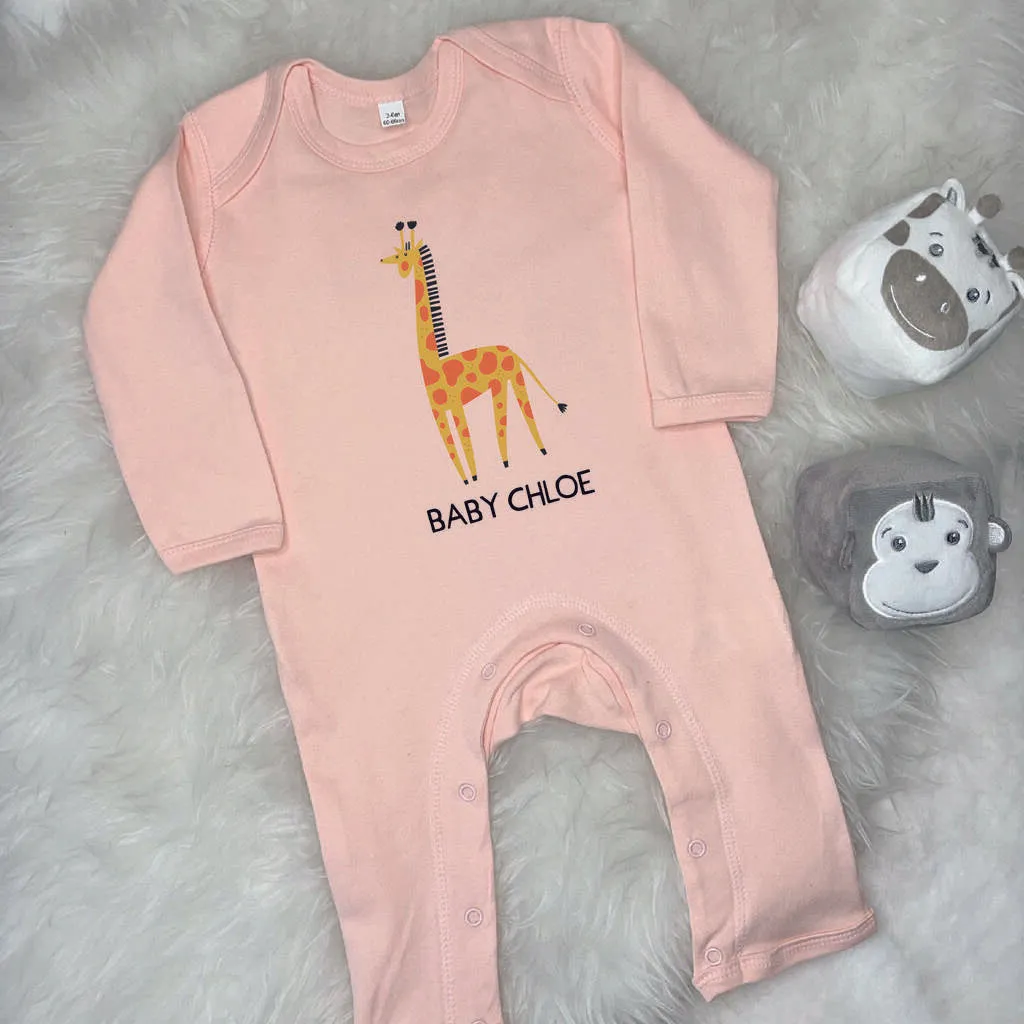 Giraffe Personalised Jungle Rompersuit