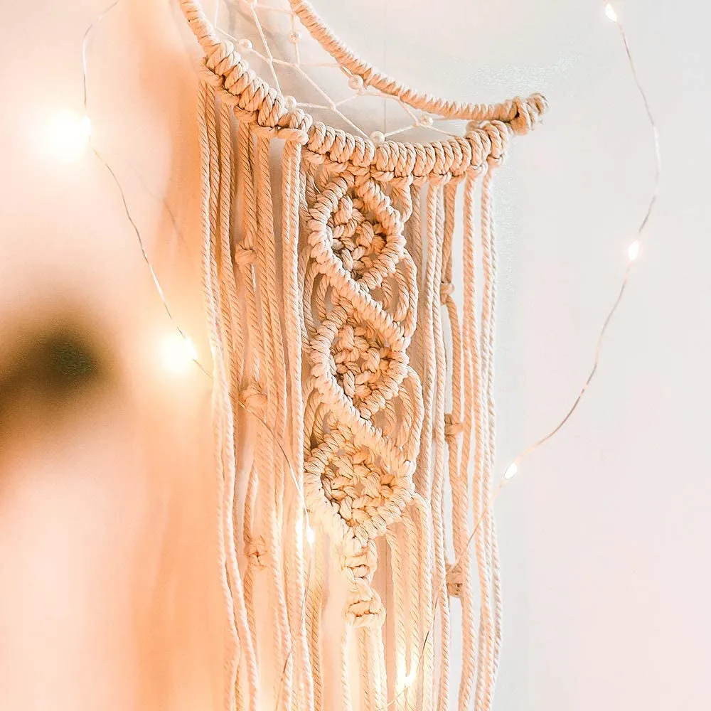 Girls Room Decor Moon Dream Catcher Wall Art for Girls Women Xmas Gifts Moon Room Decor Boho Tapestry for Girl Macrame Wall Hanging Dreamcatcher Girls Gift Wall Decor Moon Gift