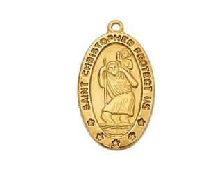 Gold over Sterling Silver St. Christopher 11/16"