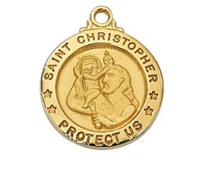 Gold over Sterling Silver  St Christopher 5/8"