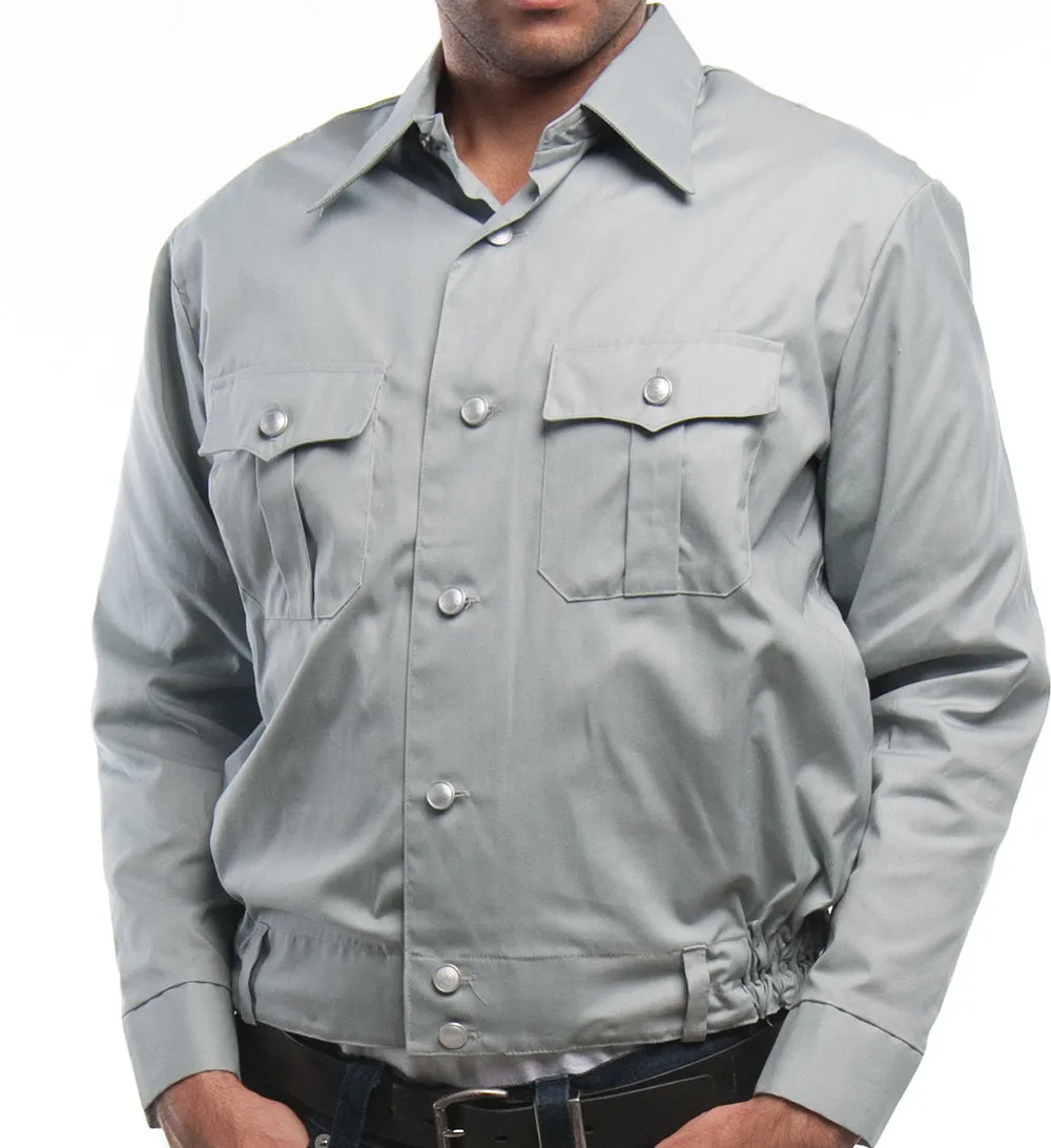 Gray Cropped Button-up Shirt