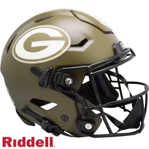 Green Bay Packers Helmet Riddell Authentic Full Size SpeedFlex Style Salute To Service