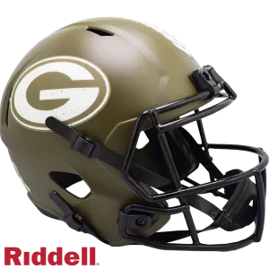 Green Bay Packers Helmet Riddell Replica Full Size Speed Style Salute To Service