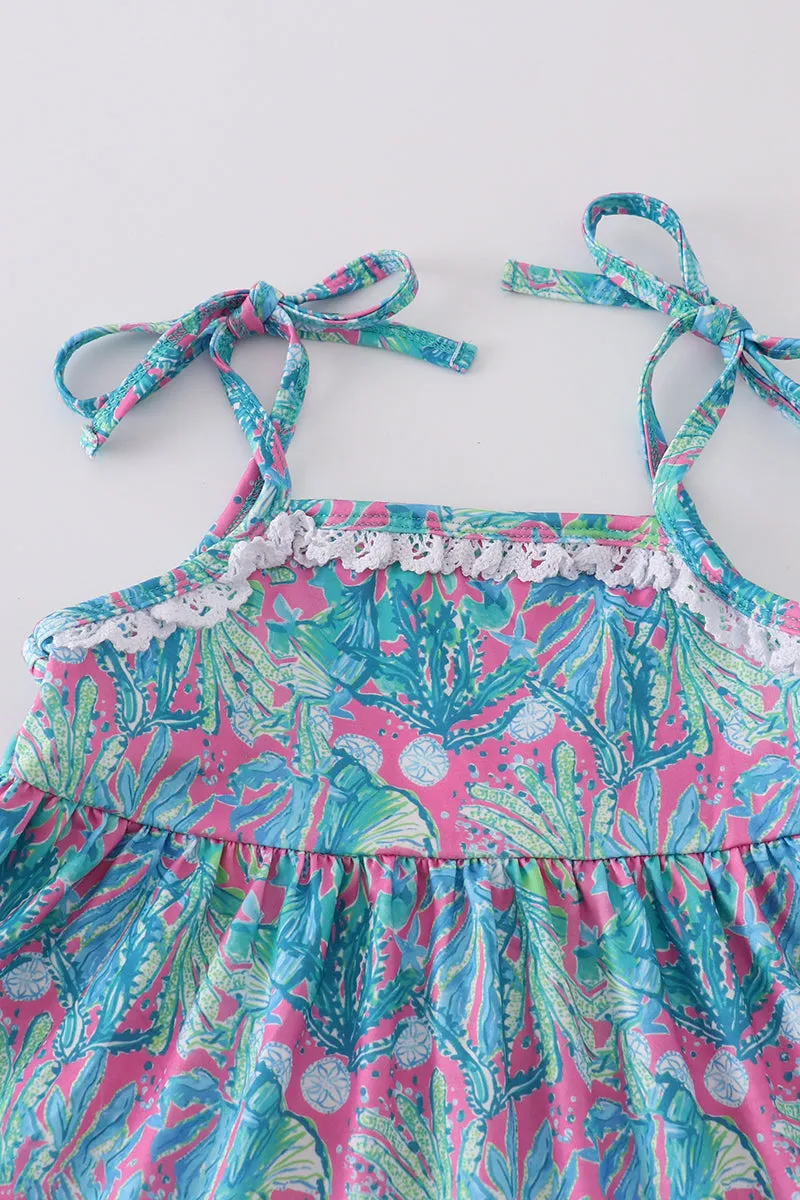 Green Jungle Bloom Tiered Mom&me Dress
