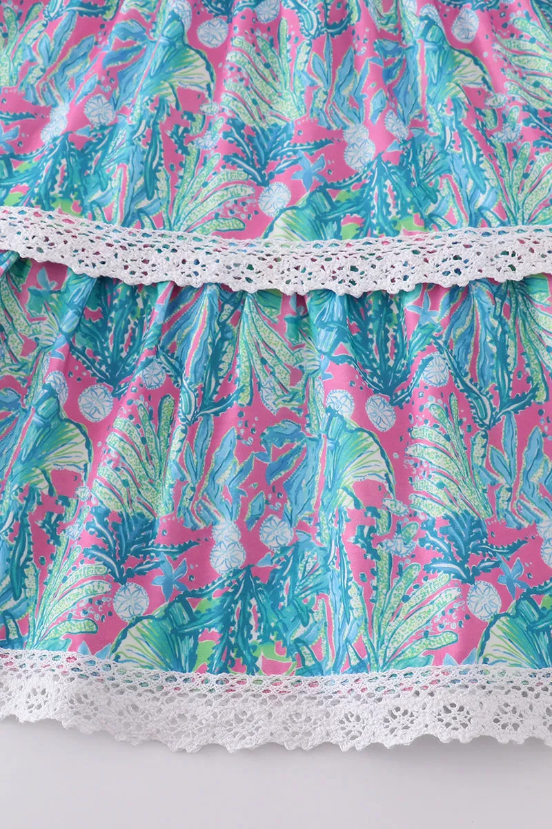 Green Jungle Bloom Tiered Mom&me Dress