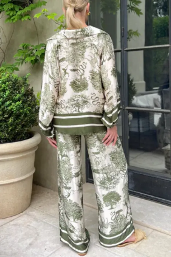 Green Jungle Print New Oversized Shirt