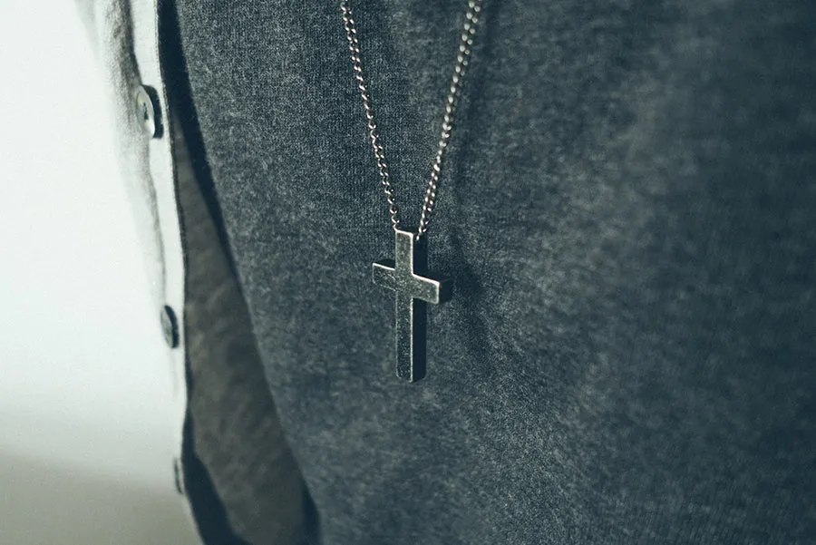 Gunmetal Cross Necklace