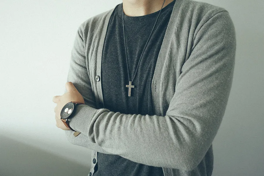 Gunmetal Cross Necklace